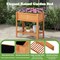Costway Raised Garden Bed 39 x 20 x 39 in Outdoor Fir Wood Planter Box with Storage Shelf